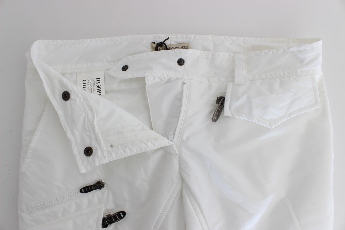 Ermanno Scervino Chic white nylon cargo pants from an Italian designer