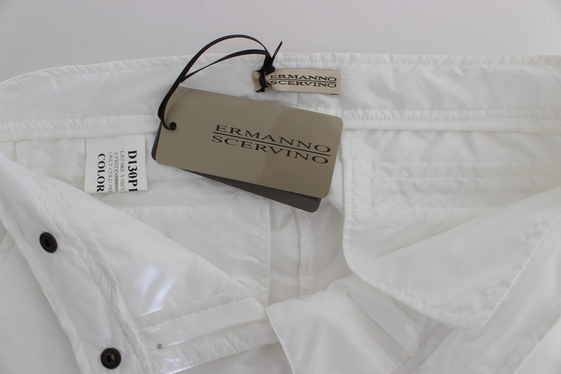 Ermanno Scervino Chic white nylon cargo pants from an Italian designer