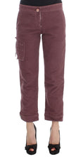 Load image into Gallery viewer, Ermanno Scervino Chic burgundy capri cargo trousers in a short form
