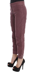 Load image into Gallery viewer, Ermanno Scervino Chic burgundy capri cargo trousers in a short form
