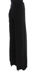 Load image into Gallery viewer, Ermanno Scervino Chic black silk blend wide leg jeans
