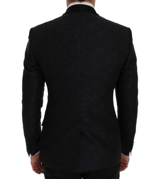 Dolce &amp; Gabbana Elegant blue and black slim fit suit ensemble