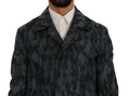 Load image into Gallery viewer, Dolce & Gabbana Blue Camouflage Trench Coat Elegance
