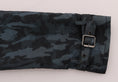 Load image into Gallery viewer, Dolce & Gabbana Blue Camouflage Trench Coat Elegance
