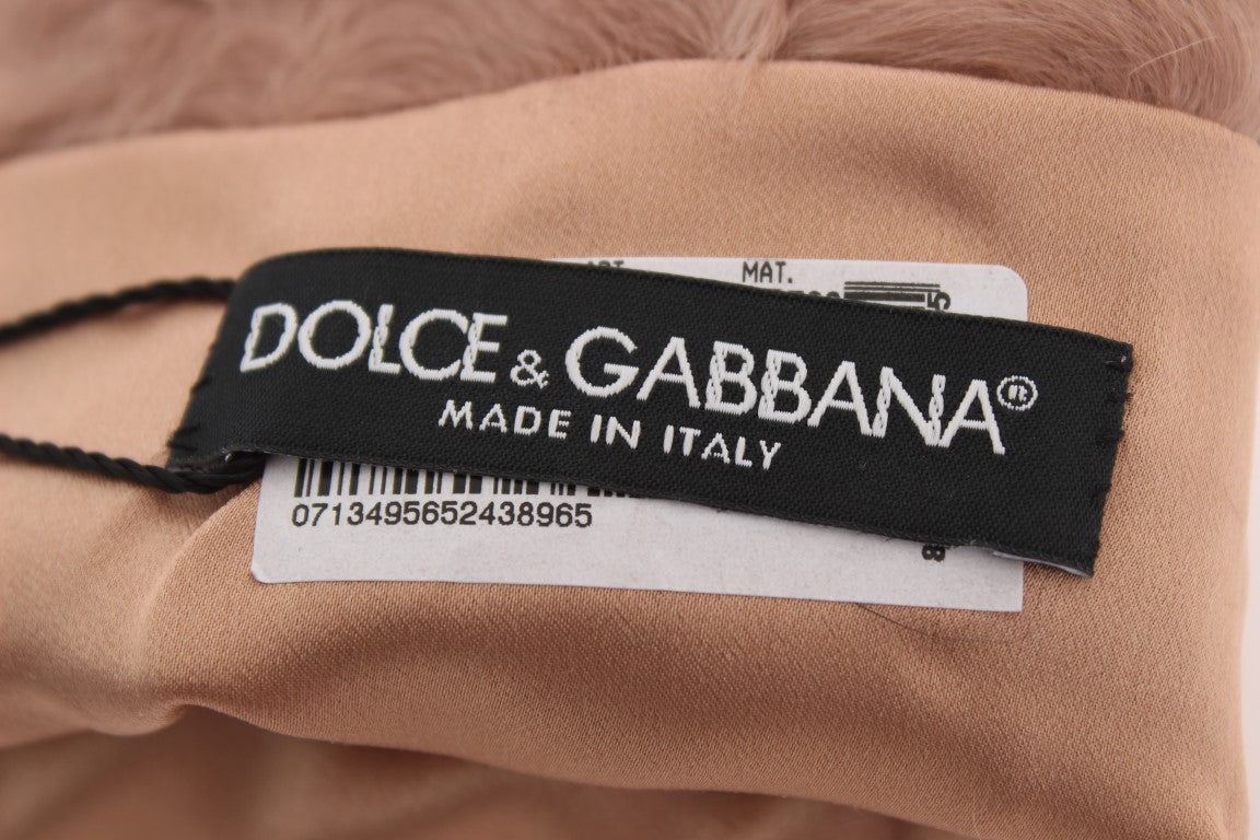 Dolce & Gabbana Elegante beigefarbene Wildlederhandschuhe in Ellbogenlänge