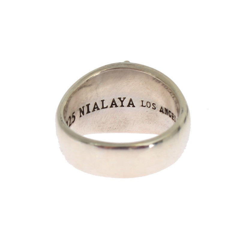 Nialaya Exquisiter Statement-Ring aus Silber für Männer