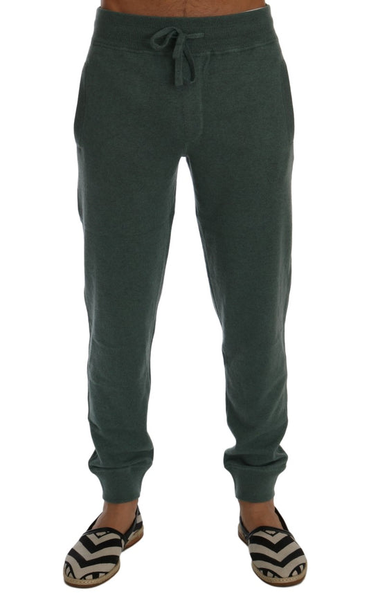 Dolce &amp; Gabbana Elegant green cashmere sports pants