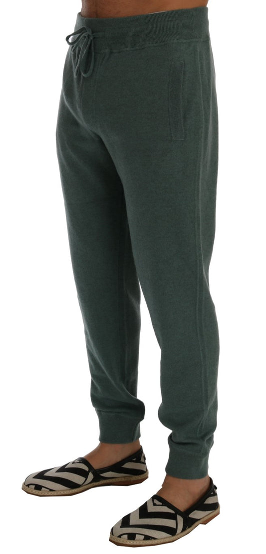 Dolce &amp; Gabbana Elegant green cashmere sports pants