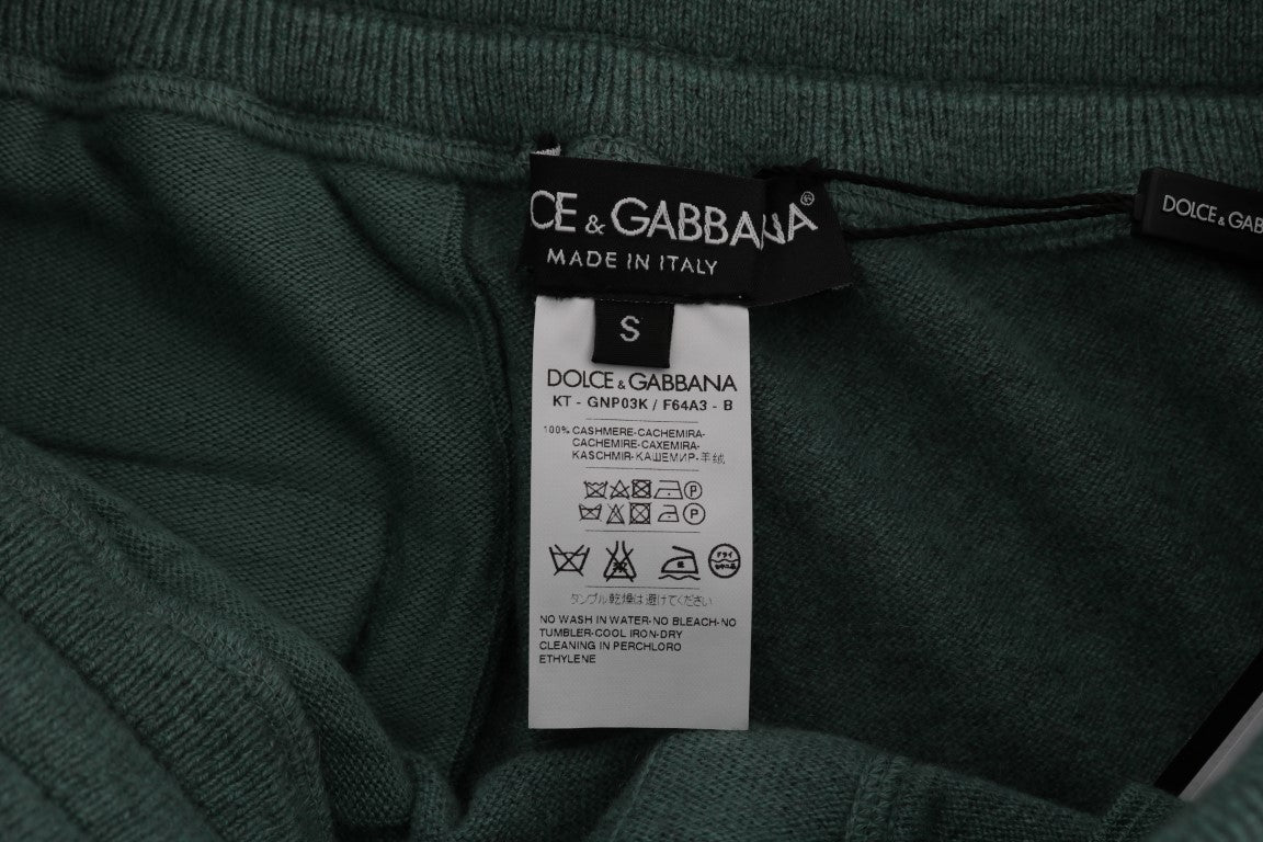 Dolce &amp; Gabbana Elegant green cashmere sports pants