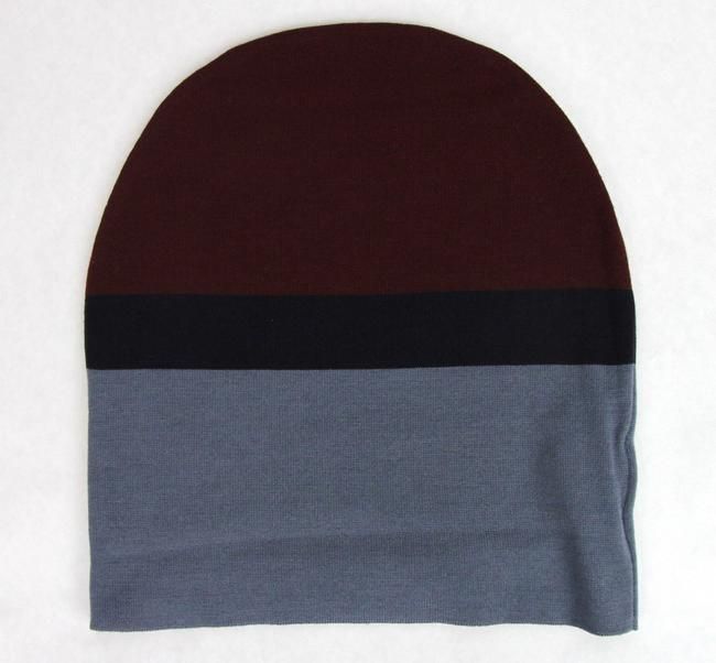 Gucci Unisex Burgund Blau Wolle Beanie Medium Strickmütze