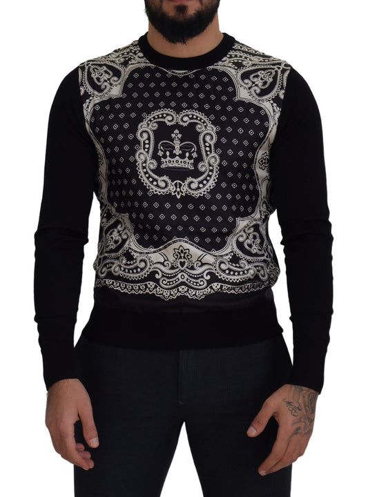 Dolce &amp; Gabbana Elegant crew-neck sweater made from a wool and silk blend