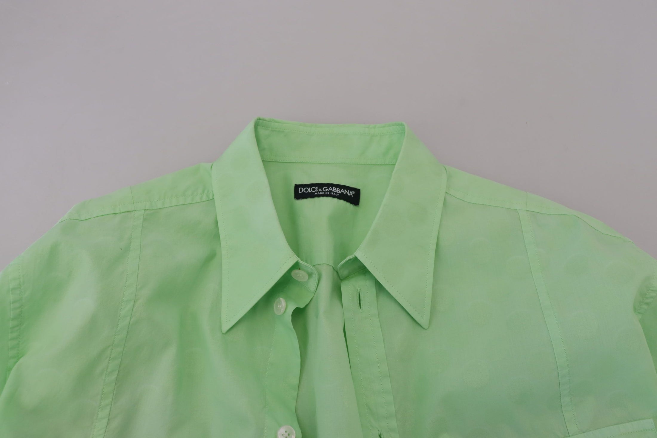 Dolce &amp; Gabbana Mint Green Slim Fit Casual Button Down Shirt