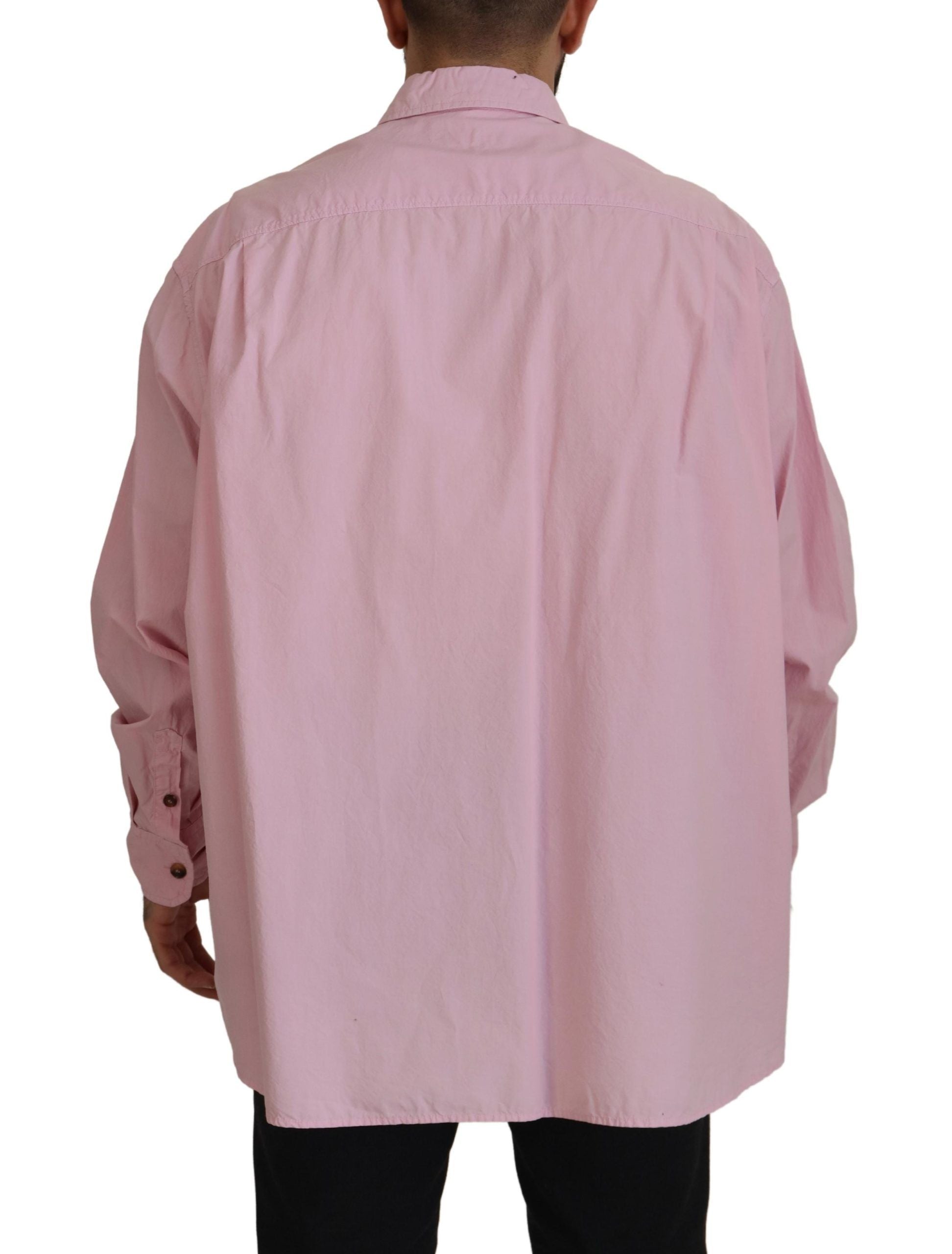 Dolce &amp; Gabbana Elegant pink cotton casual shirt