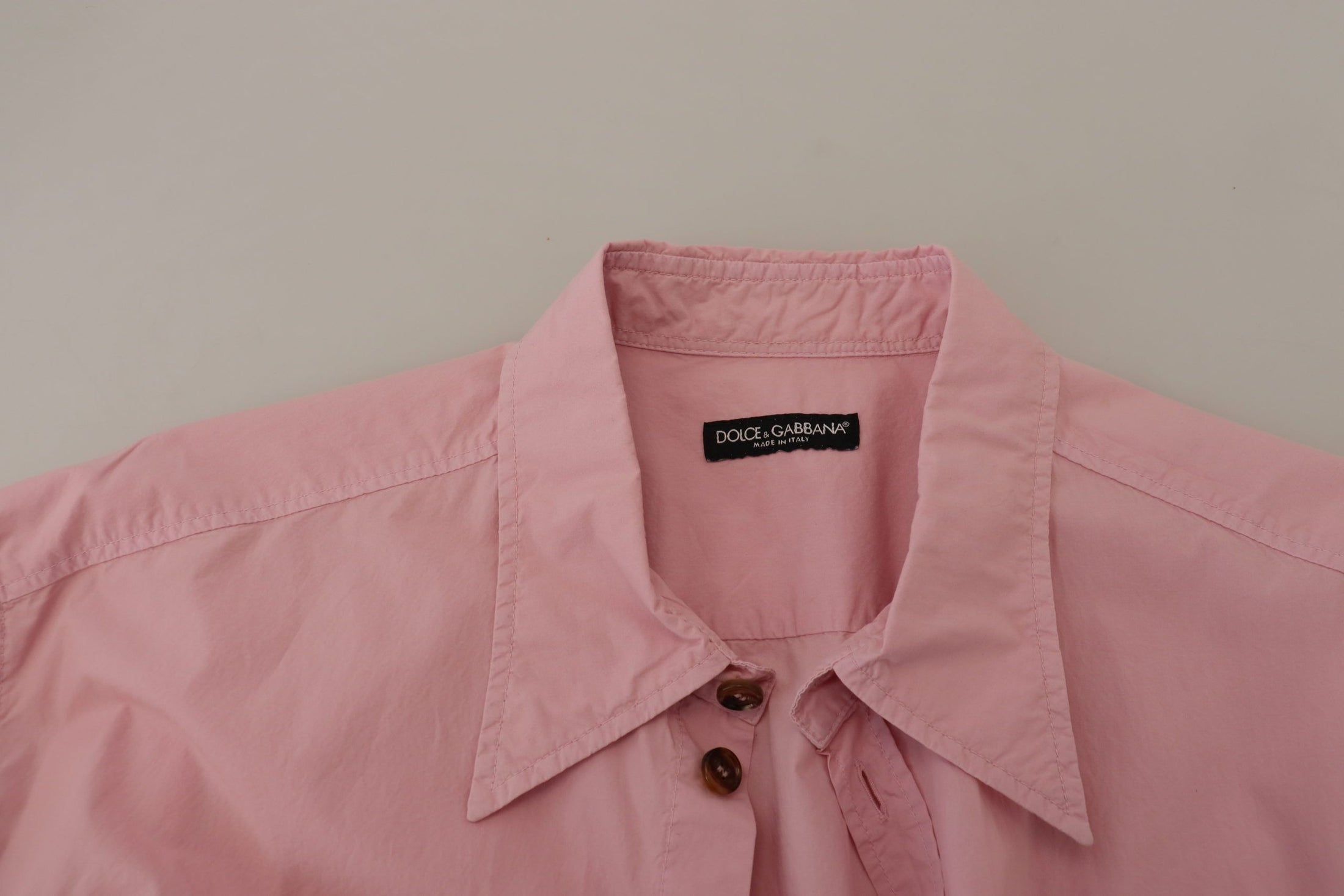 Dolce &amp; Gabbana Elegant pink cotton casual shirt