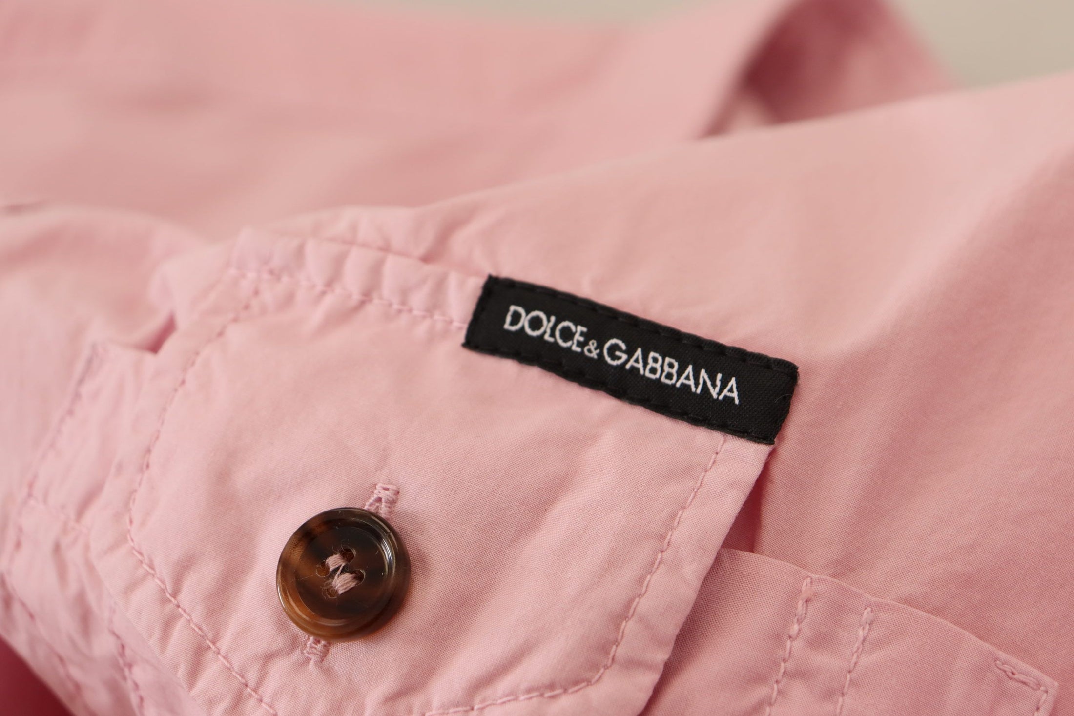 Dolce &amp; Gabbana Elegant pink cotton casual shirt