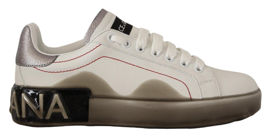 Dolce & Gabbana Elegante weiße Leder-Sneakers