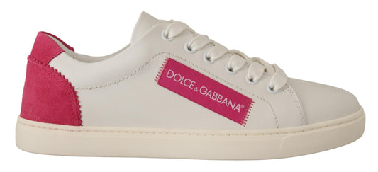 Dolce & Gabbana Elegante Low-Top-Sneakers aus weißem Leder