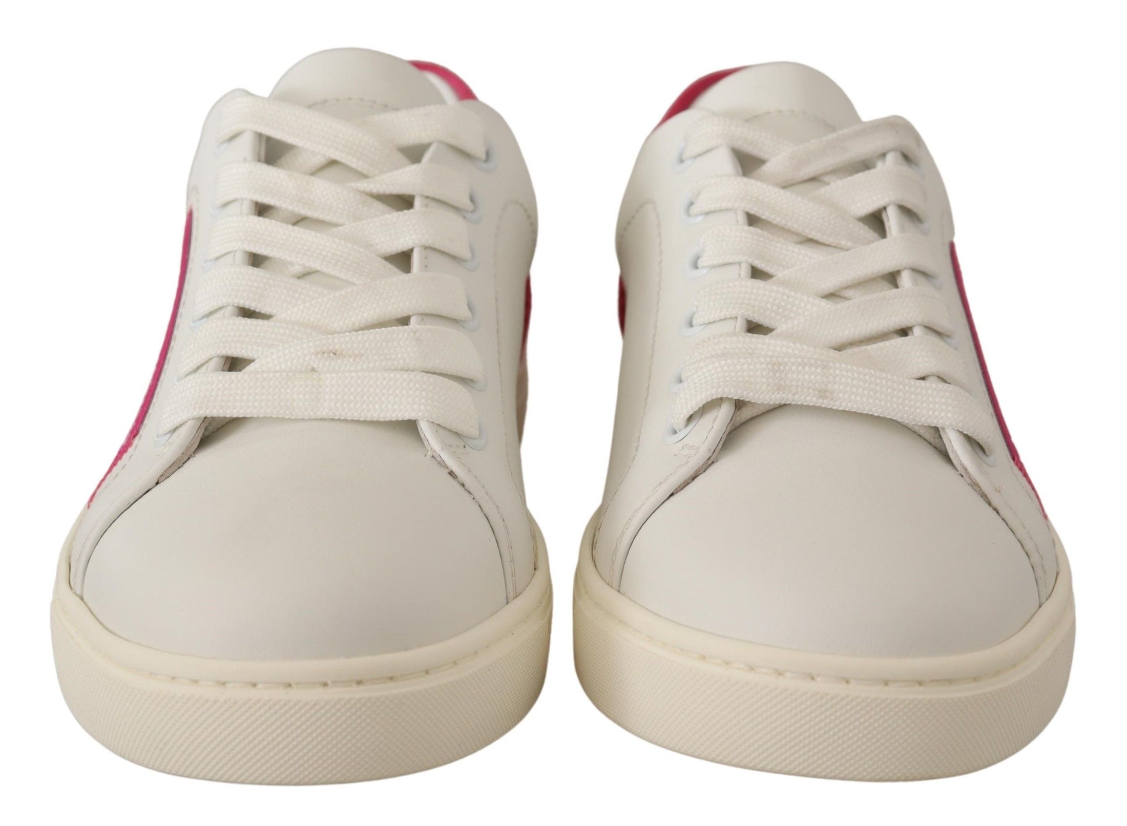 Dolce & Gabbana Elegante Low-Top-Sneakers aus weißem Leder