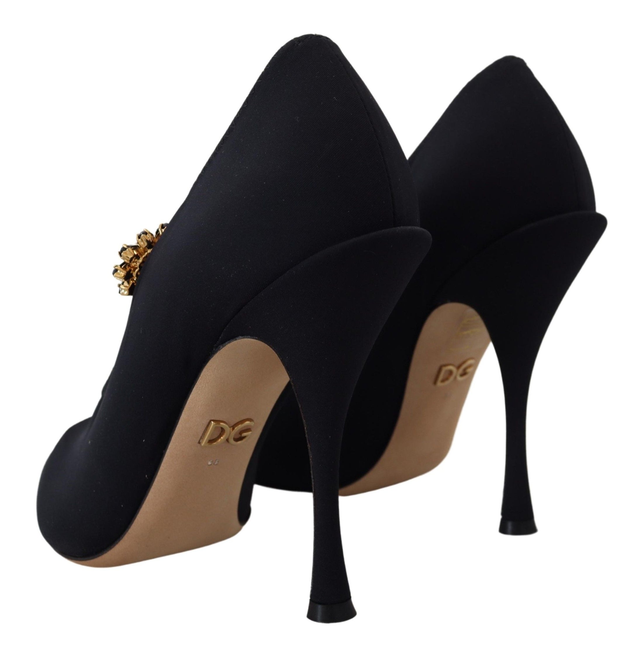 Dolce & Gabbana Schicke schwarze Mary Jane Sockenpumps mit Kristallen