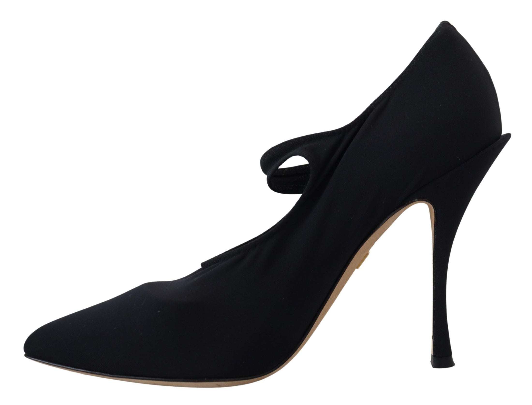 Dolce & Gabbana Schicke schwarze Mary Jane Sockenpumps mit Kristallen