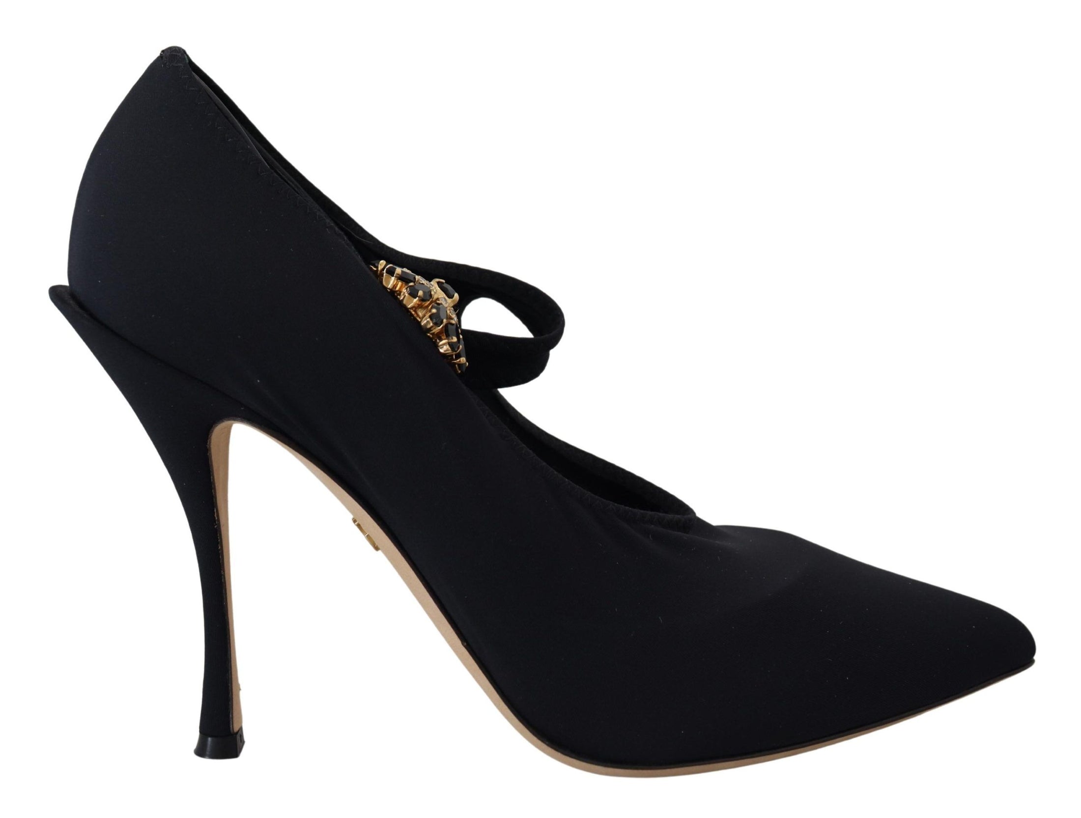 Dolce & Gabbana Schicke schwarze Mary Jane Sockenpumps mit Kristallen