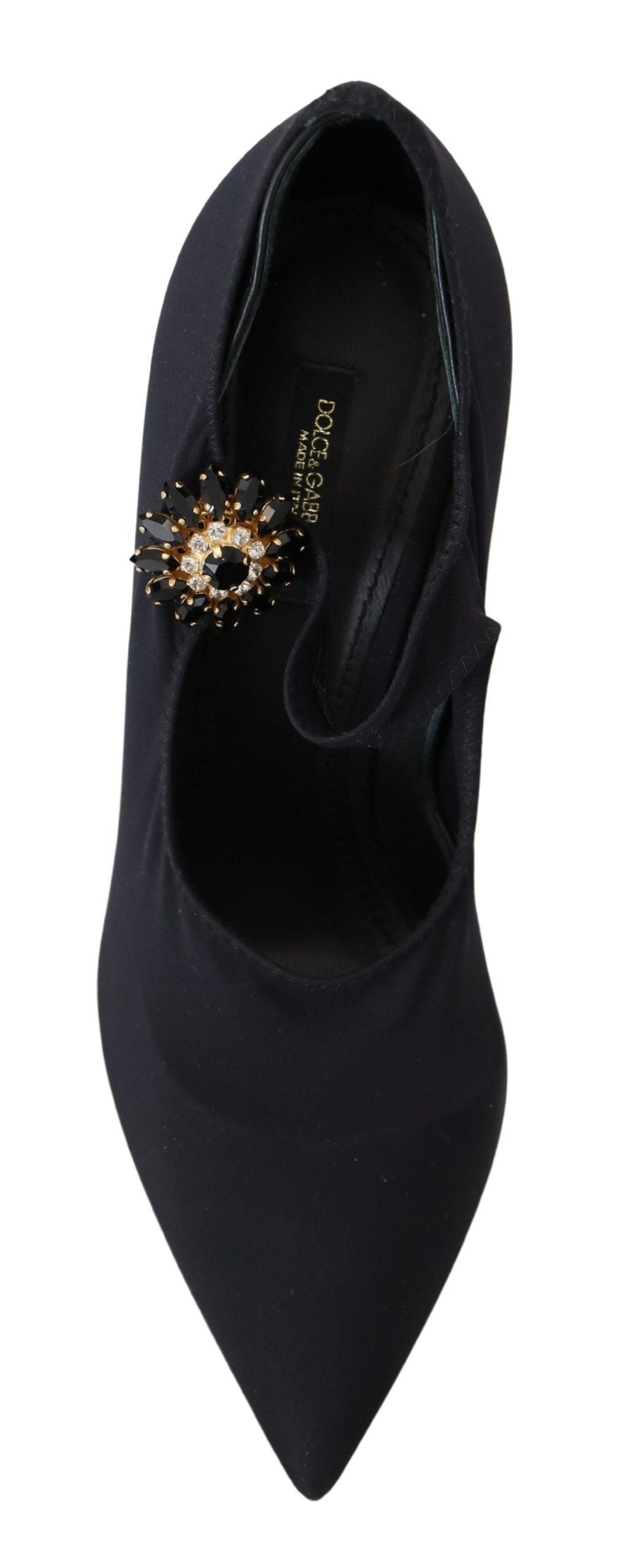 Dolce & Gabbana Schicke schwarze Mary Jane Sockenpumps mit Kristallen