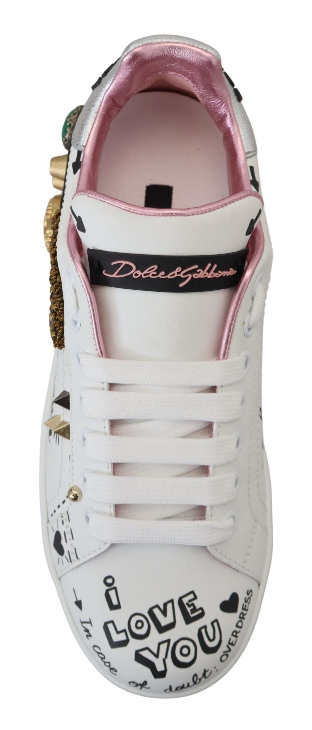 Dolce & Gabbana Queen Crown Chic Leder Sneakers