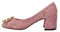 Load image into Gallery viewer, Dolce & Gabbana Pastellrosa Spitze und kristallverzierte Pumps
