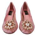 Load image into Gallery viewer, Dolce & Gabbana Pastellrosa Spitze und kristallverzierte Pumps
