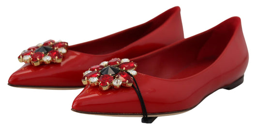 Dolce & Gabbana Rote Loafers aus Wildleder mit Kristall - Exquisite Eleganz