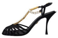 Bild in Galerie-Betrachter laden, Dolce & Gabbana Elegante Seidenmischung Kristall T-Strap Heels
