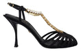 Bild in Galerie-Betrachter laden, Dolce & Gabbana Elegante Seidenmischung Kristall T-Strap Heels
