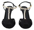 Bild in Galerie-Betrachter laden, Dolce & Gabbana Elegante Seidenmischung Kristall T-Strap Heels
