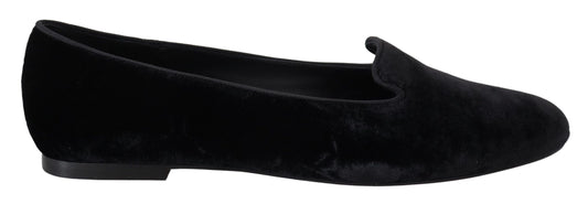 Dolce & Gabbana Elegante schwarze Loafers aus Seidenmischung