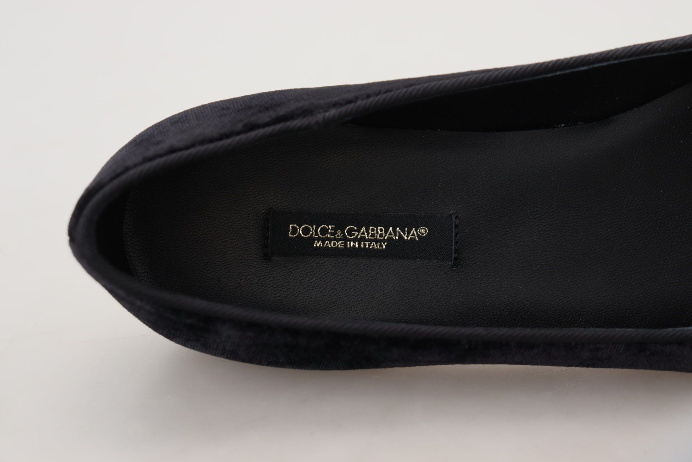 Dolce & Gabbana Elegante schwarze Loafers aus Seidenmischung