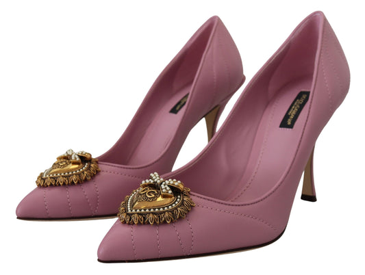 Dolce & Gabbana Devotion Leder Heels in Rosa