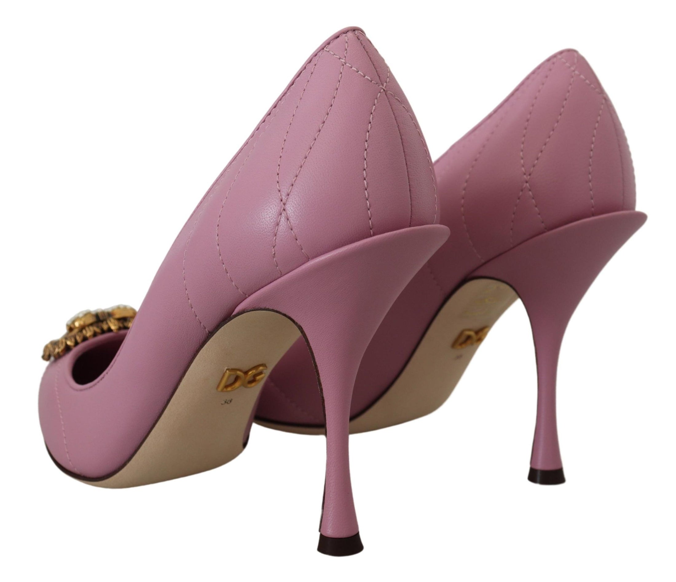 Dolce & Gabbana Devotion Leder Heels in Rosa