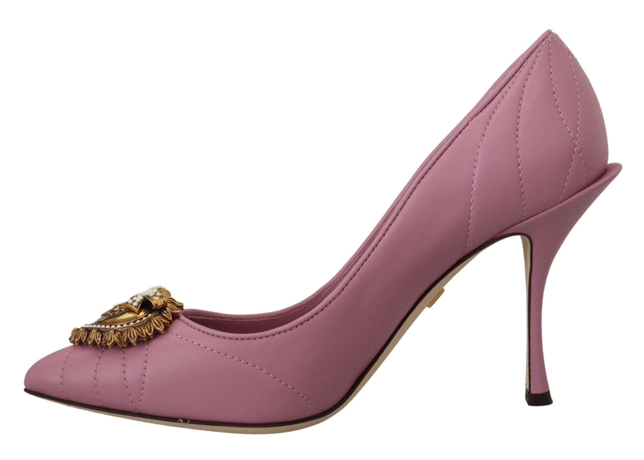 Dolce & Gabbana Devotion Leder Heels in Rosa