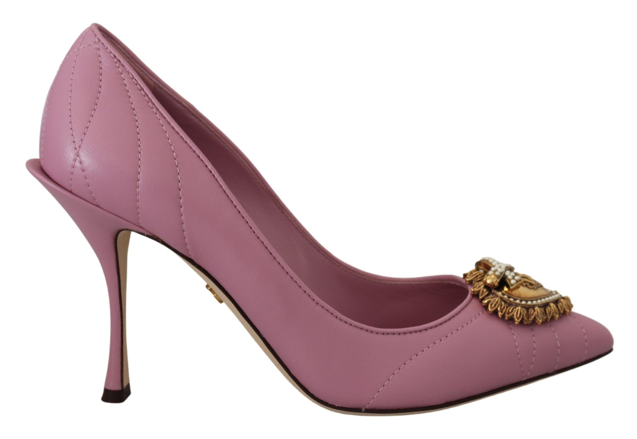 Dolce & Gabbana Devotion Leder Heels in Rosa