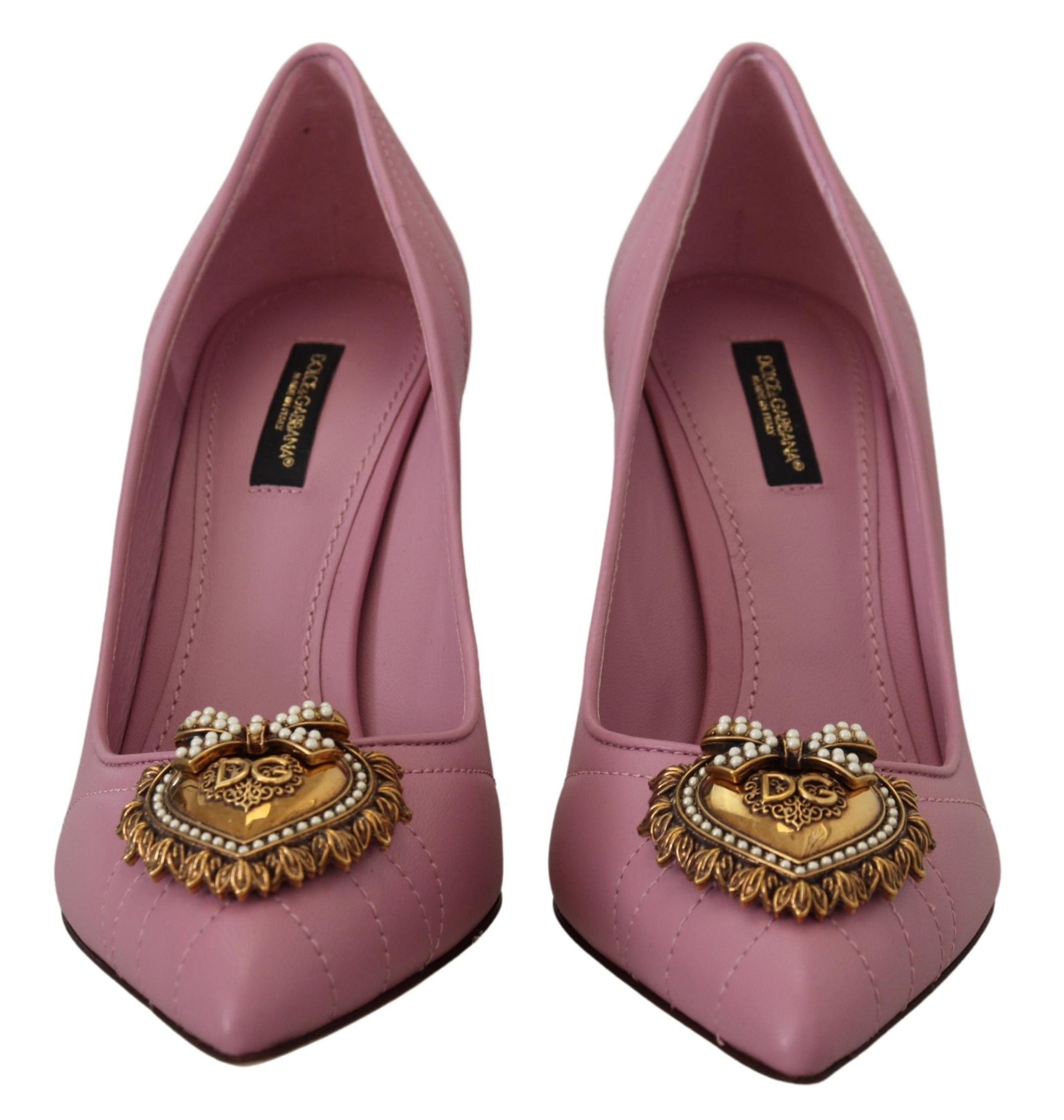 Dolce & Gabbana Devotion Leder Heels in Rosa