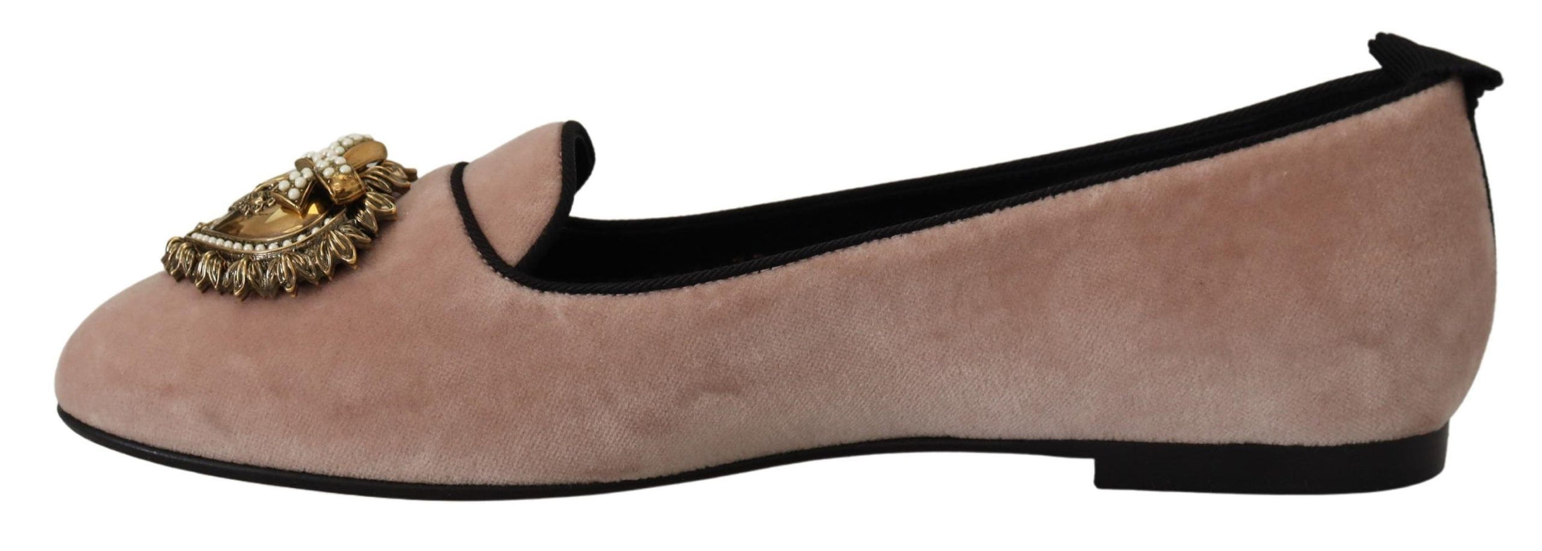 Dolce & Gabbana Elegante Rosa Samt Devotion Loafers