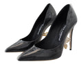 Load image into Gallery viewer, Dolce & Gabbana Elegante Schwarz Gold Detail Heels Pumps
