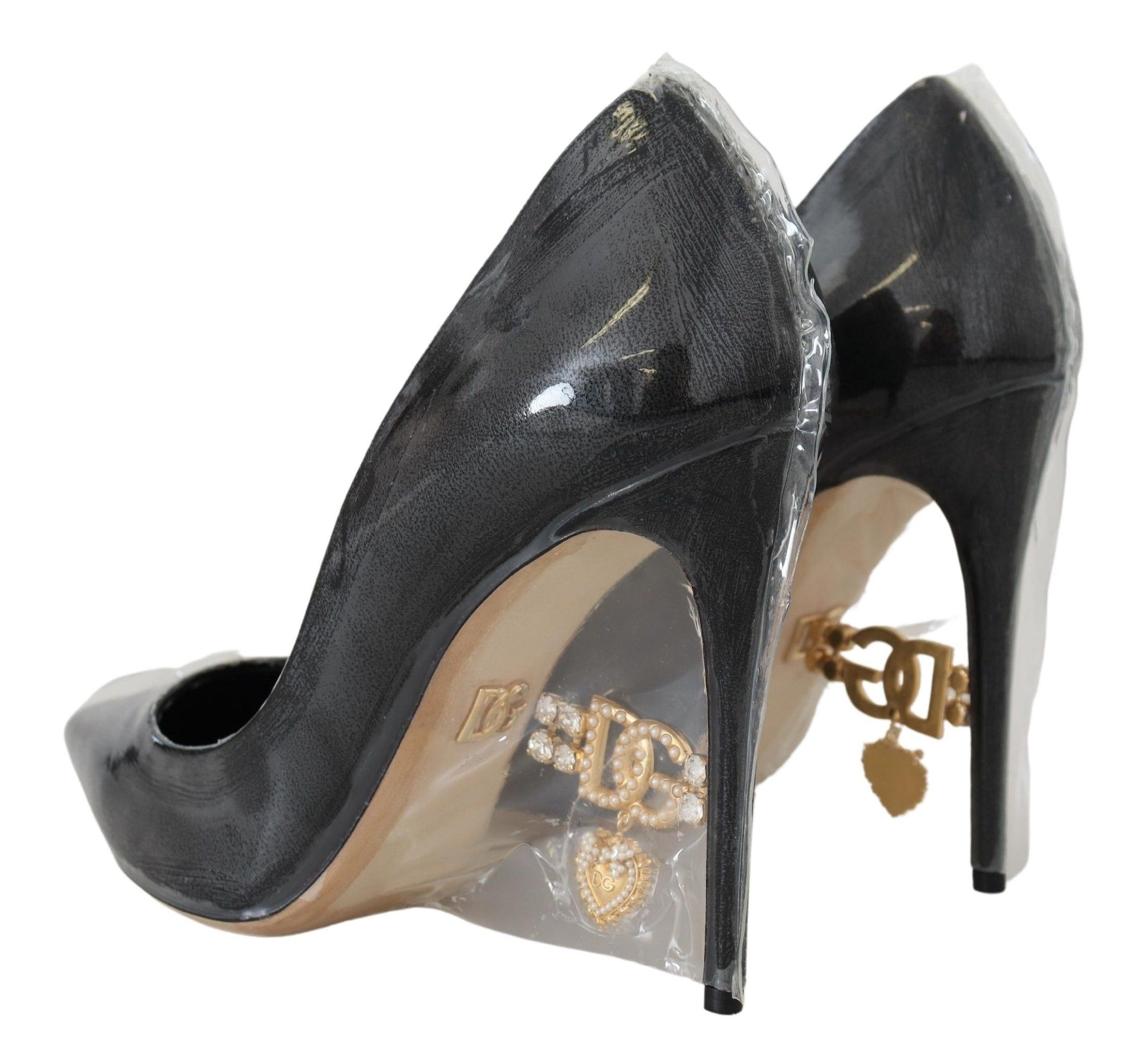 Dolce & Gabbana Elegante Schwarz Gold Detail Heels Pumps