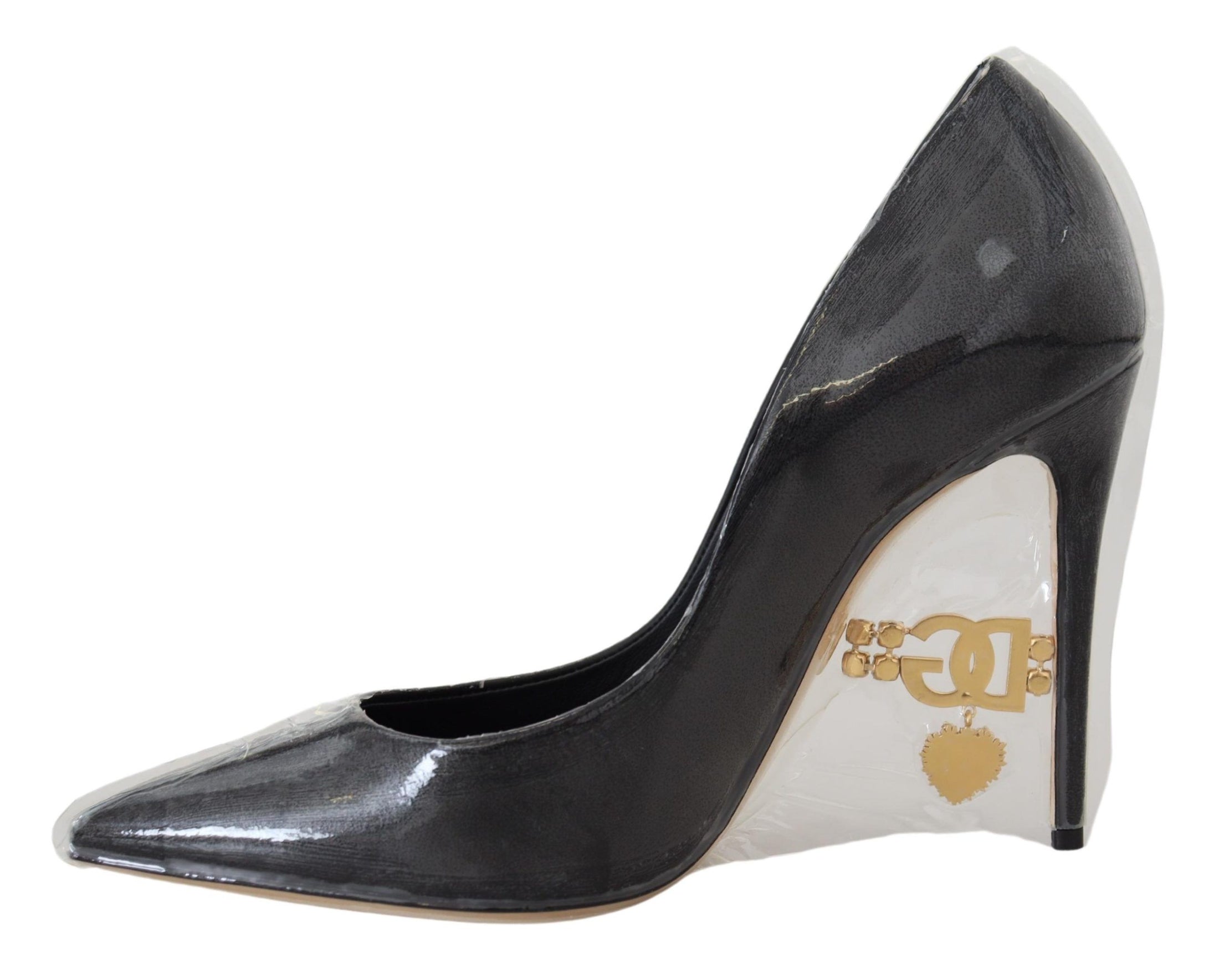 Dolce & Gabbana Elegante Schwarz Gold Detail Heels Pumps