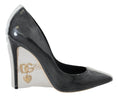 Load image into Gallery viewer, Dolce & Gabbana Elegante Schwarz Gold Detail Heels Pumps
