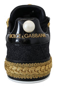 Bild in Galerie-Betrachter laden, Dolce & Gabbana Elegante Portofino Sneakers aus Leder in Schwarz
