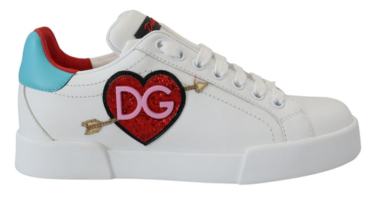 Dolce & Gabbana Elegante weiße Portofino-Ledersneakers