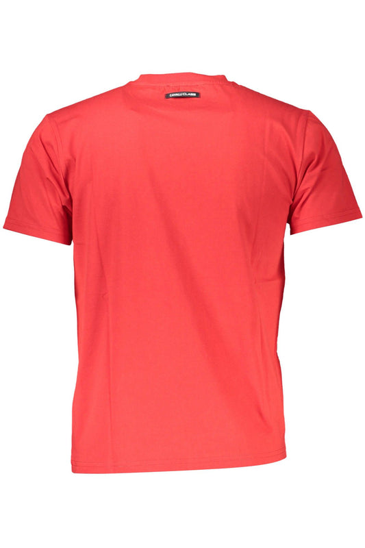 Cavalli Class Rotes Baumwolle Männer T-Shirt