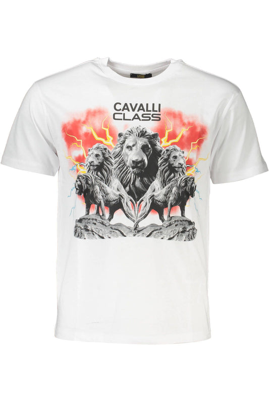 Cavalli Class Weißes Baumwolle Männer T-Shirt