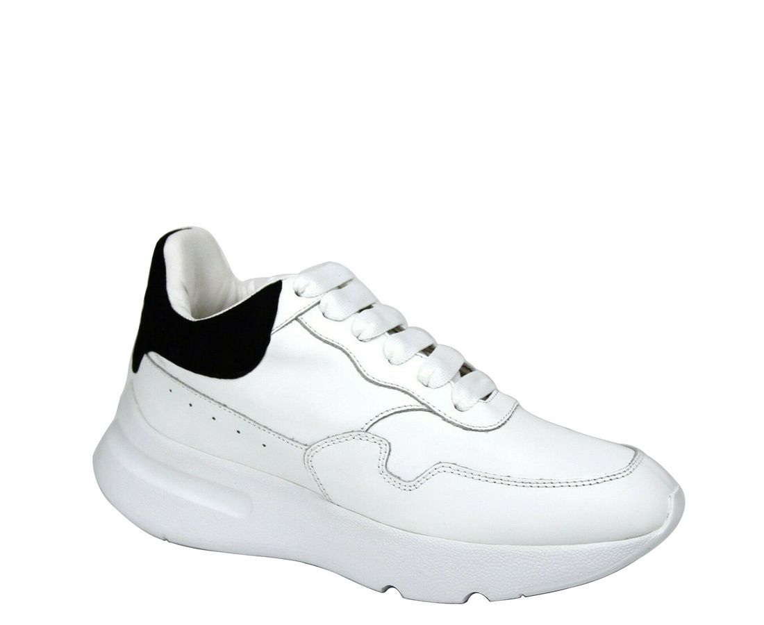 Alexander McQueen Frauen Weiß Leder Wildleder Sneaker